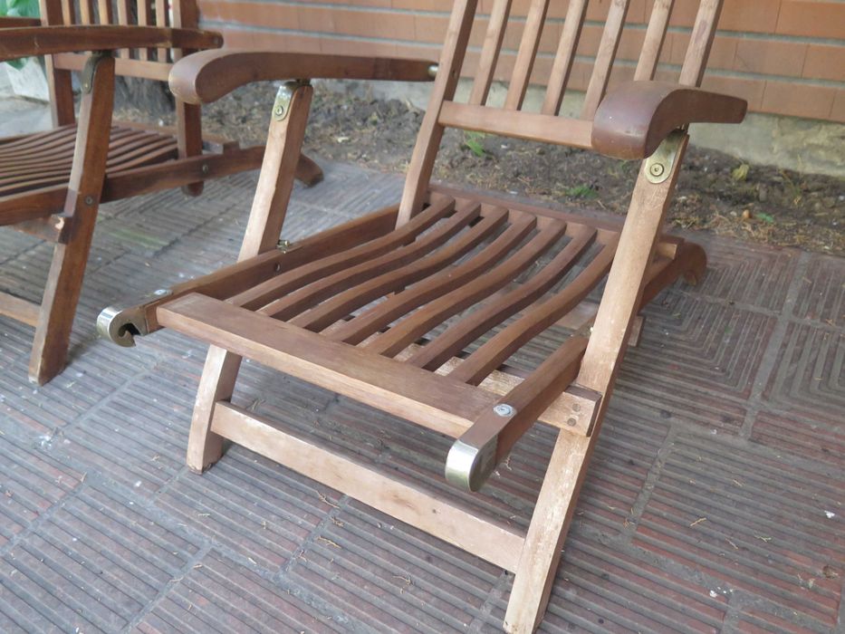 Скандинавски, сгъваем, стол, шезлонг,от тиково дърво