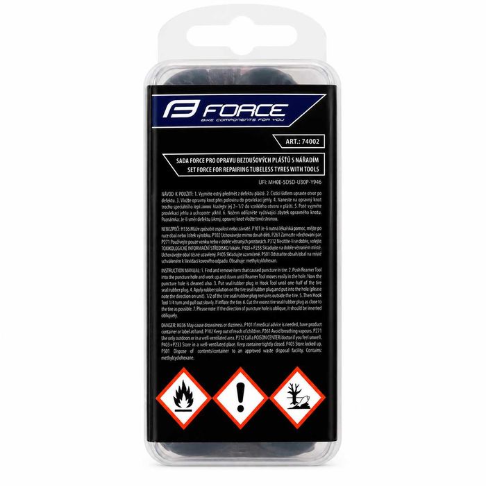 Комплект FORCE за ремонт на безкамерни (Tubeless) гуми с инструменти