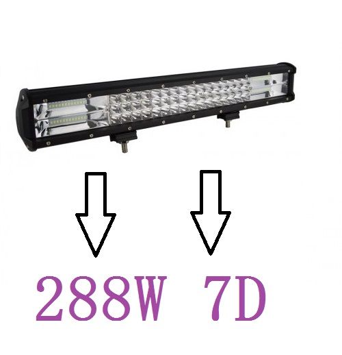 Led Bar Auto 7D 288W spot si flood
