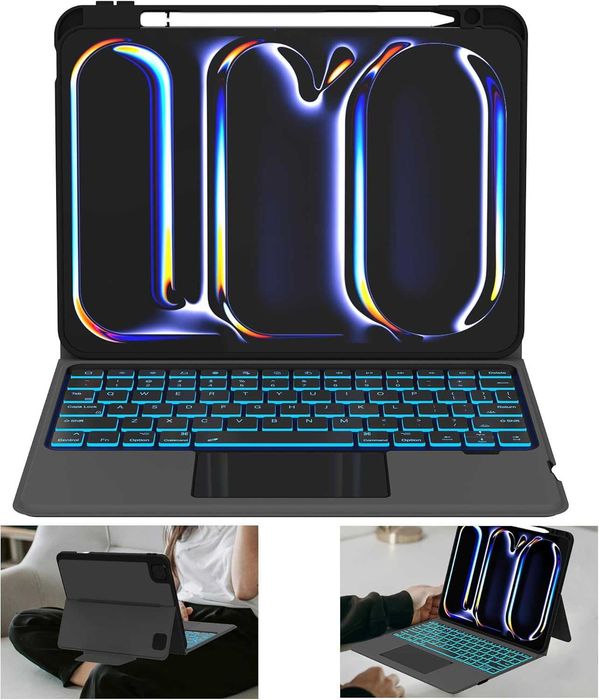 ROOFEI Калъф с клавиатура за iPad Pro 11-инчов (M4,2024,A2836,A2837)