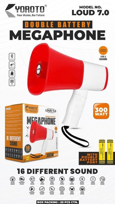 Megaphone Мегафон Рупор 80W. Энг кучлиси аккмуляторли Оптом