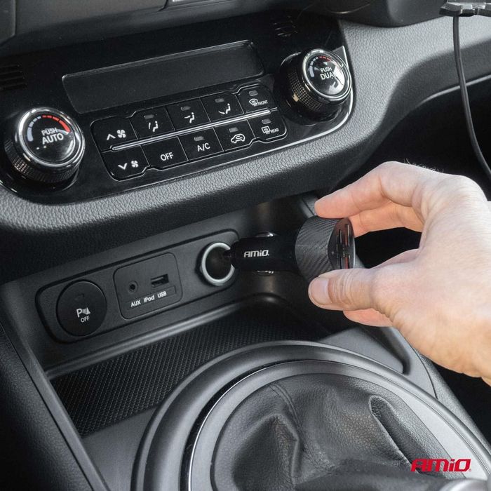 зарядно за кола 50w 2x usb-a + 2x usb-c amio-04284