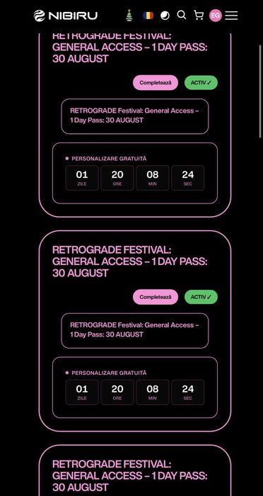 Vand 3 bilete Nibiru Retrograde