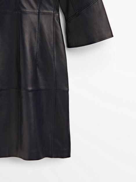 Rochie din piele nappa Massimo Dutti