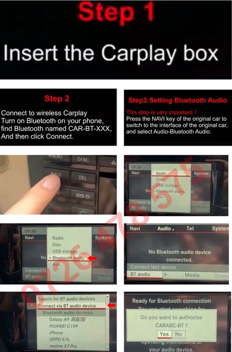 Adaptor wireless CarPlay NTG 4. 5 MERCEDES-BENZ