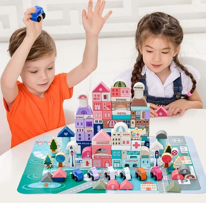 Деревянный конструктор Мегаполис