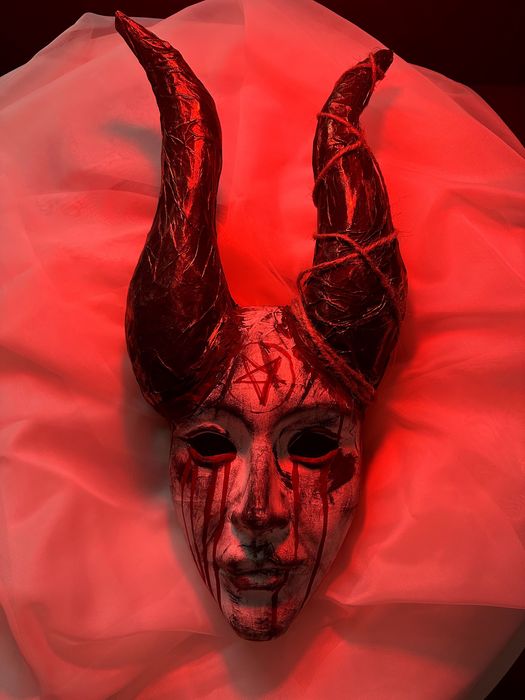 Карнавална Сатанинска Маска с Рога