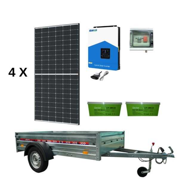 Sistem mobil fotovoltaic pe remorca off-grid, invertor EASUN 4kw