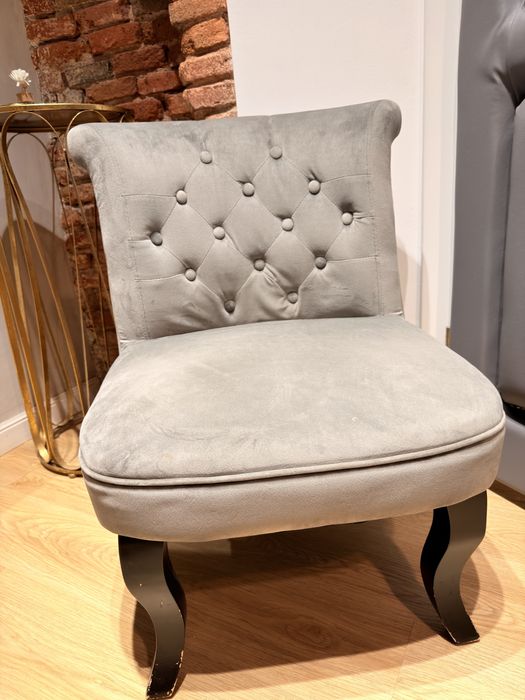 Scaune catifea gri, stare perfecta