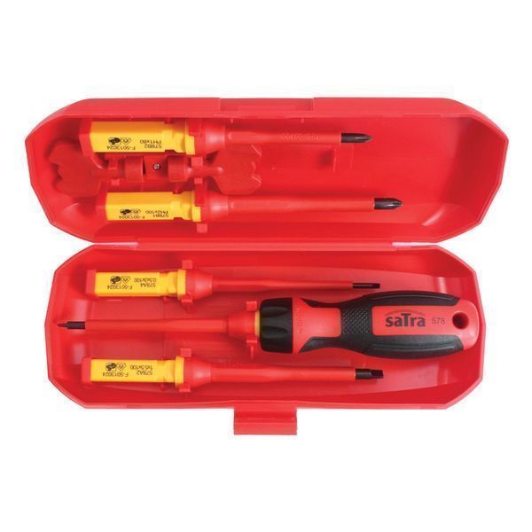 Комплект отвертки за електротехници vde със сменяеми глави 8 части