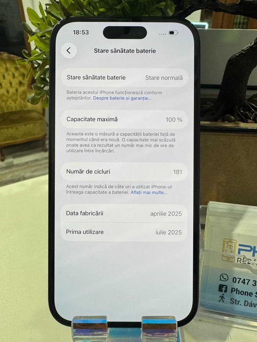 iPhone 15 128Gb 100% CA NOU- Din magazin,cu garantie!