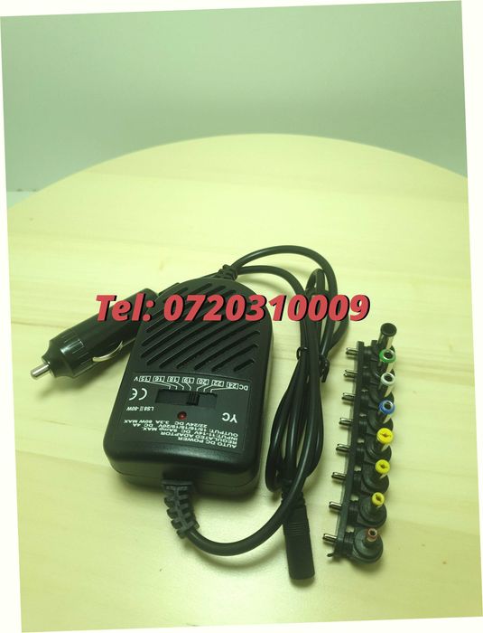 Incarcator Auto Universal Pentru Laptop80w Alimentare 12vcu 8 Cone