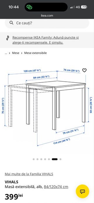 Bragadiru, IF - Vand masa extensibila de bucatarie + 2 scaune 500 lei