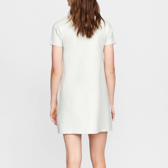 Rochie ZARA tricotata pulovar alb murdar marimea L 150 RON