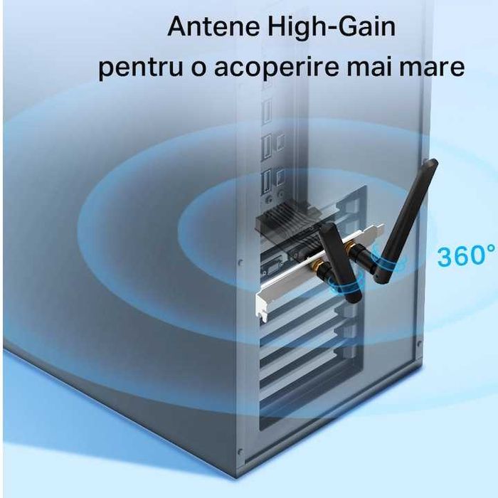 Placa de retea Wi-Fi 6 TP-Link  TX55E AX3000, Dual-Band,Bluetooth 5.0