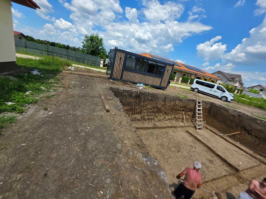 OPORTUNITATE – Teren 485 mp + proiect casă 420 mp + fundație și demisol începute