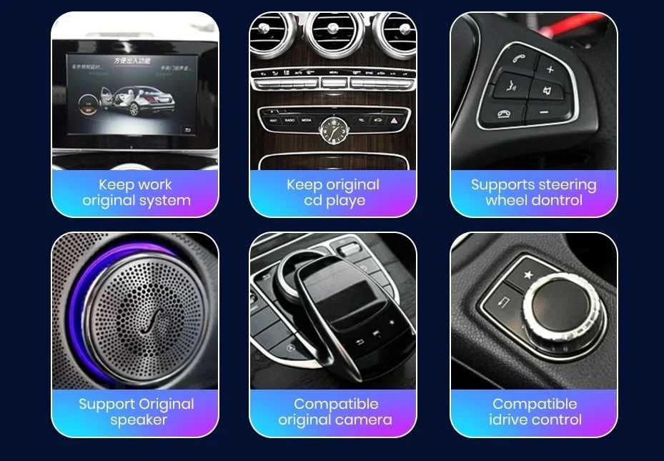 Navigatie Android Mercedes Benz C Class W204 W205 C204 2007-2018 CAMER