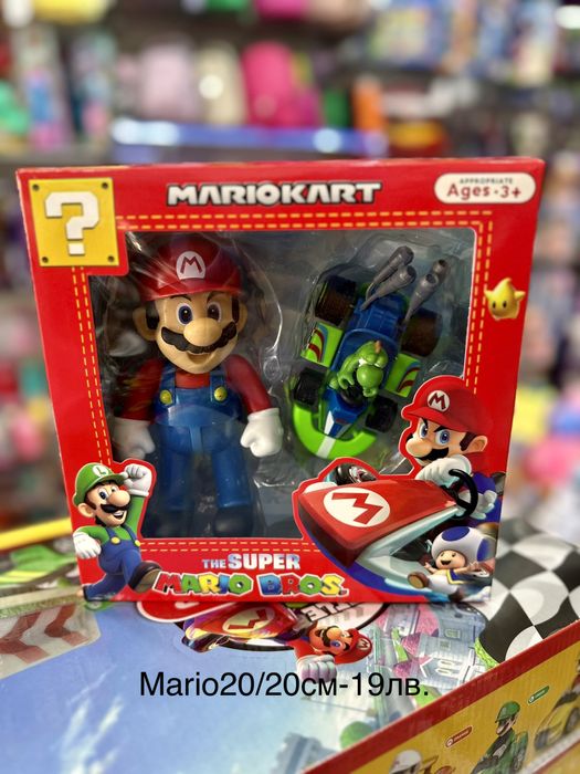 Super Mario фигура с кола/Супер Марио/Super Mario играчки гр. Русе Ялта ...