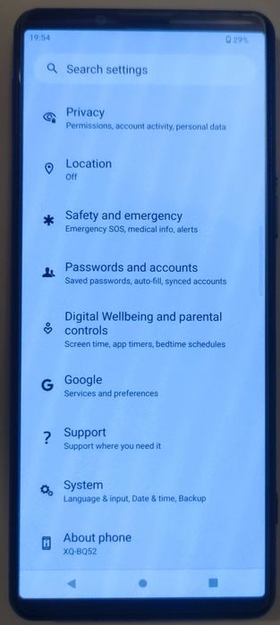 Tel Sony Xperia V III 5G 8GB RAM 128GB slot microSD buton power defect