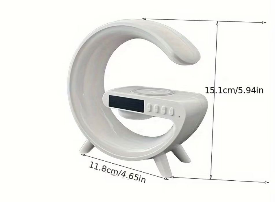 НОВО Безжично Зарядно-Нощна Лампа-Часовник-Bluetooth