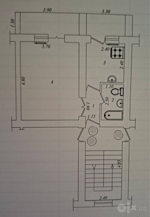 Продам 1/2/4 40м2 , Без ремонт Куйлюк массив
