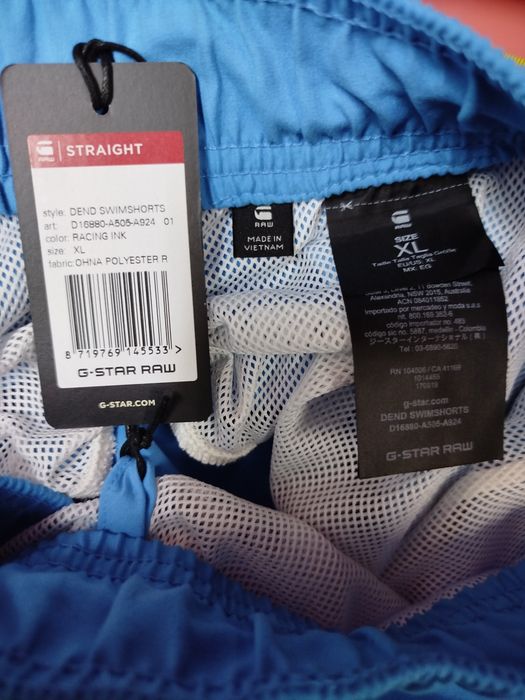 Оригинални мъжки бански G-Star Raw Dend XL сини шорти нови