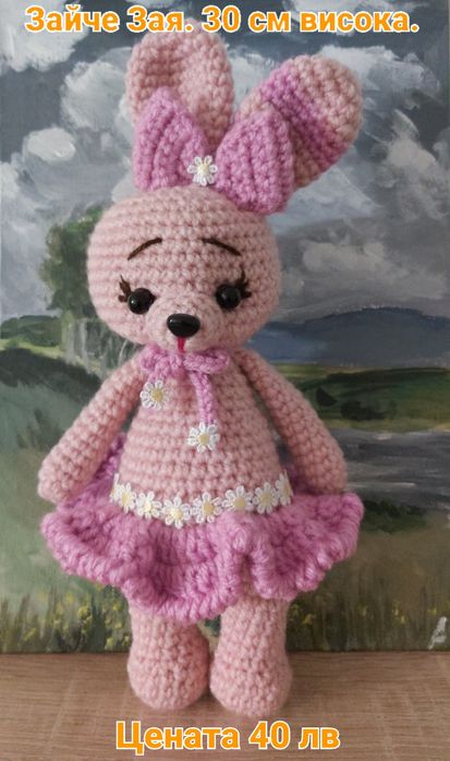 Плетени играчки от Лили. Зайчета.