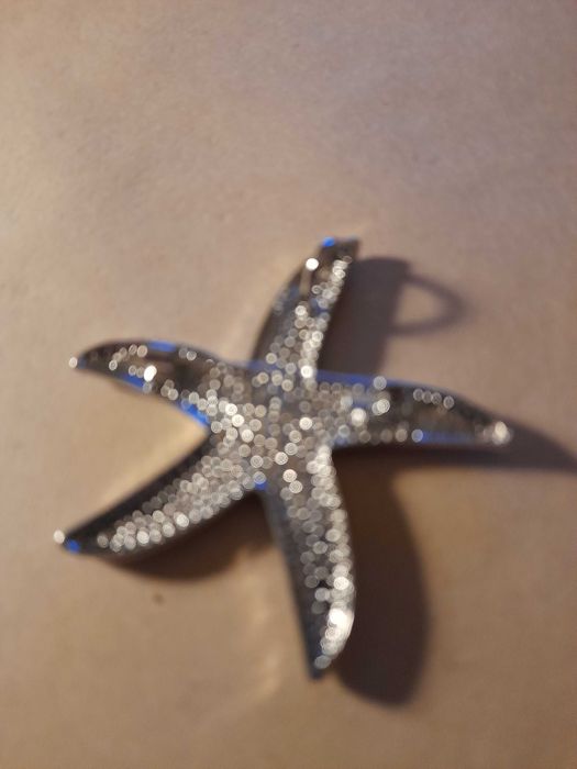 Brose sidef scoica abalone stea mare placata Ag+brosa vintage 6cm