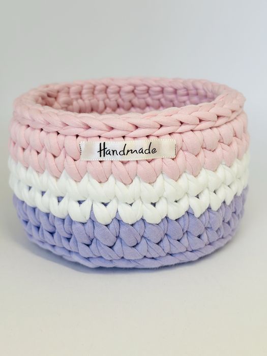 Набор вязаных корзин, ручная работа