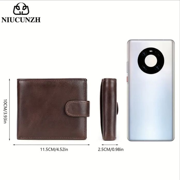 Мъжки универсален кожен портфейл /Луксозен със Защита за банкови карти