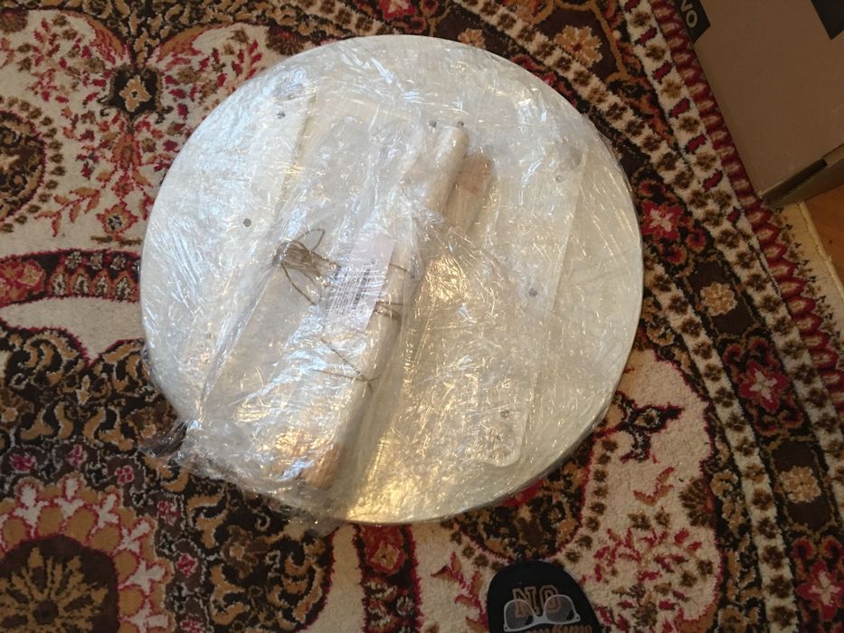 Masa copii rotundă albă