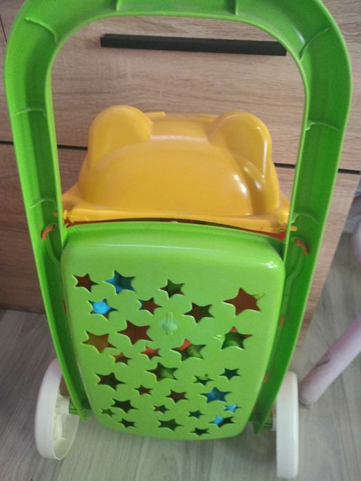 Детска пазарска количка, интерактивна - 55 см. + конструктор 54 части