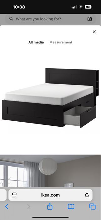 Pat Brimnes Ikea cu somiera Lonset inclusa, stare f buna, 4 sertare