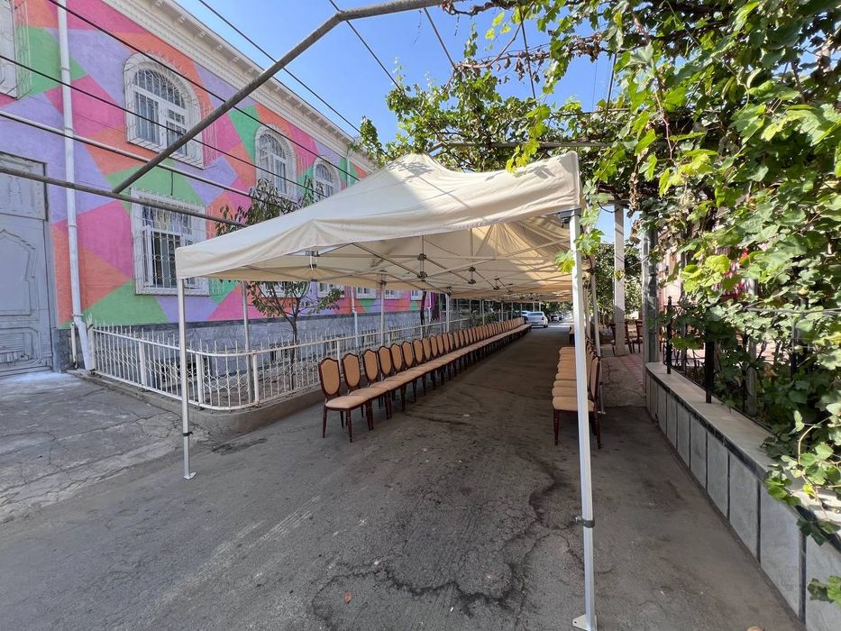 Аренда навесов шатров  столов  стульев  посуды