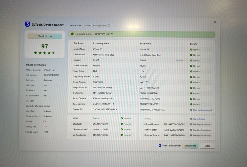 Iphone 13 256gb (blue)