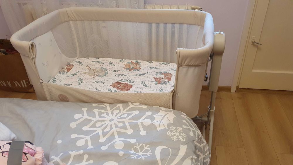 Patut co-sleeper, Lionelo, Leonie Plus, Pliabil, Cu sistem de leganare