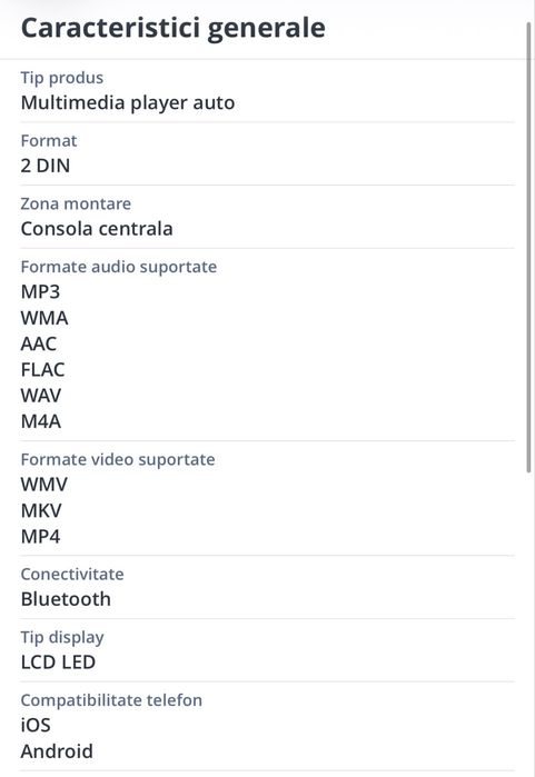 Multimedia Player auto SONY nu XAV-3500, Ecran tactil de 17.6 cm, EXTRA BASS, Bluetooth, 4 x 55 W