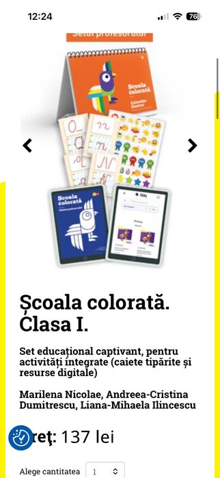 Set nou Scoala Colorata clasa 1 Arklett