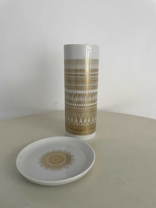 Rosenthal vaza si farfurioara Bjørn Wiinblad  aur 24k lux vintage