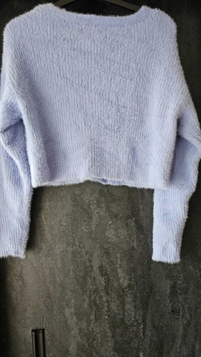 Bershka crop top синя мека жилетка размер S в перфектно състояние