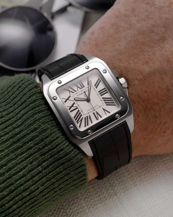 cartier santos 100xl кожа
