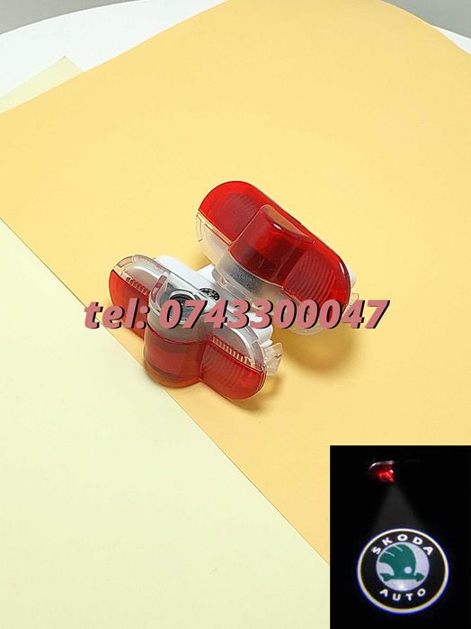 Set 2 Proiectoare Cu Logo Dedicate Skoda Octavia