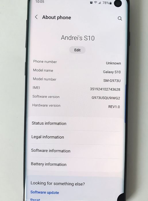 Telefon Samsung Galaxy S10 SM-G973U, model de AMERICA, SnapDragon 855