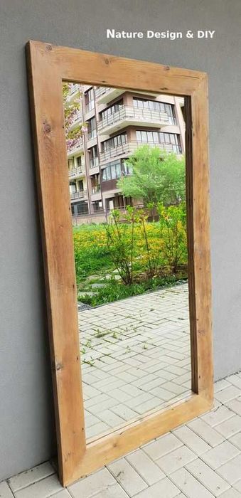 Oglinda decorativa din lemn antichizat (dimensiuni mari)