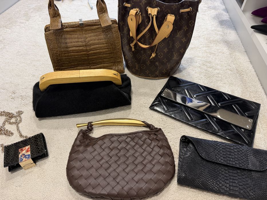Чанти естествена кожа LV, крокодил, модел Bottega