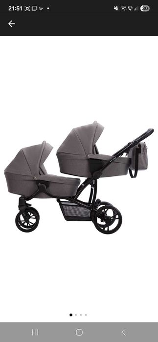 Carucior Bebetto pentru gemeni 3 in 1: scaun auto, landou si parte sport