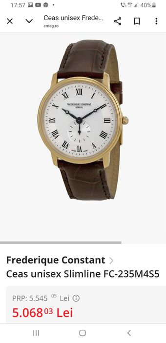 Vand Frederique Constant Slimline nou în cutie