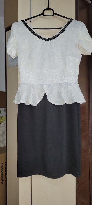 Rochie alb cu negru