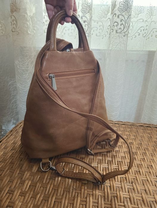 Rucsac de damă, piele naturală, maro