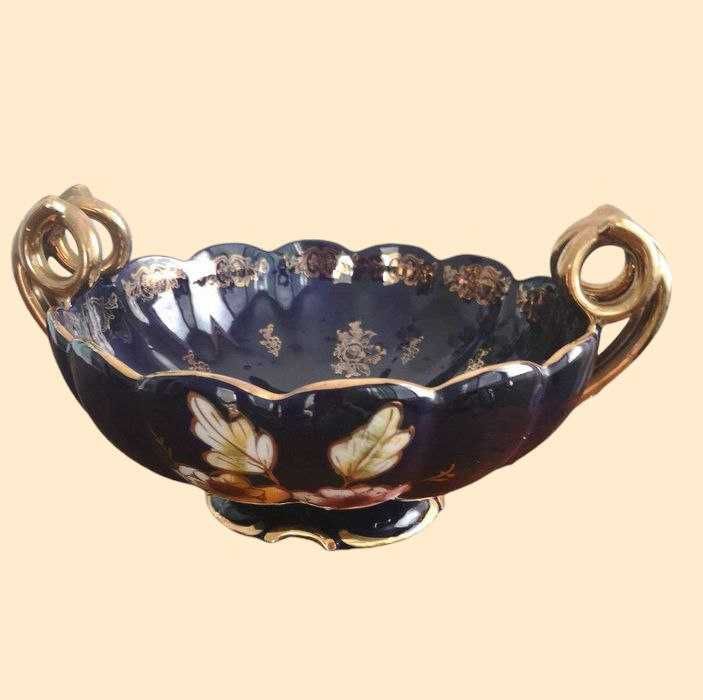 Ваза. Уникална, винтидж, порцелан Alcobaca Алкобаса -кобалт, син